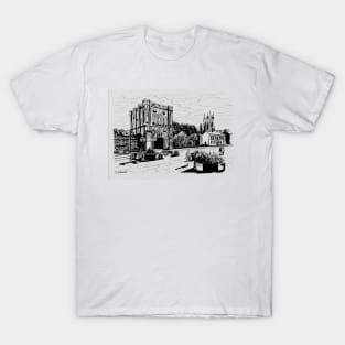 Bury St Edmunds Abbey Gate Ink Sketch T-Shirt